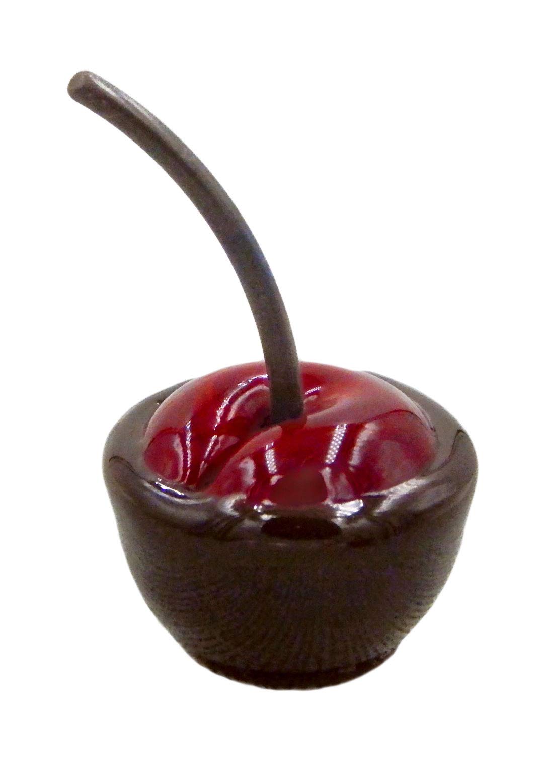 Handmade Chocolate Dipped Cherry Art Glass - Elegant Home Decor Accent Gift for Tabletop, Kitchen, or Office (Perfect for Valentine's Day, Housewarming & Anniversary Gifts)