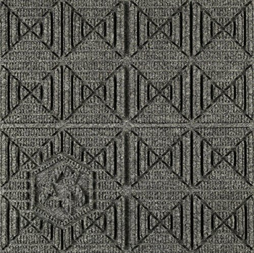 Premium M+A Matting 2215 Waterhog Eco Premier Tile - PET Polyester Fiber Indoor/Outdoor Doormat with Geometric Pattern - SBR Rubber Backing, 18