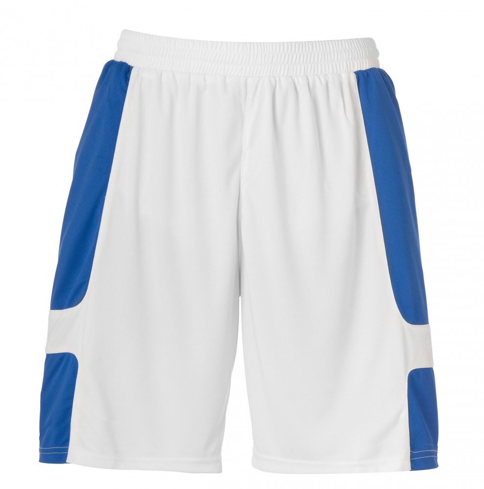 uhlsport Cup Shorts White/Azure Blue - UK Size XXXS - Perfect for Soccer, Training & Sports Activities