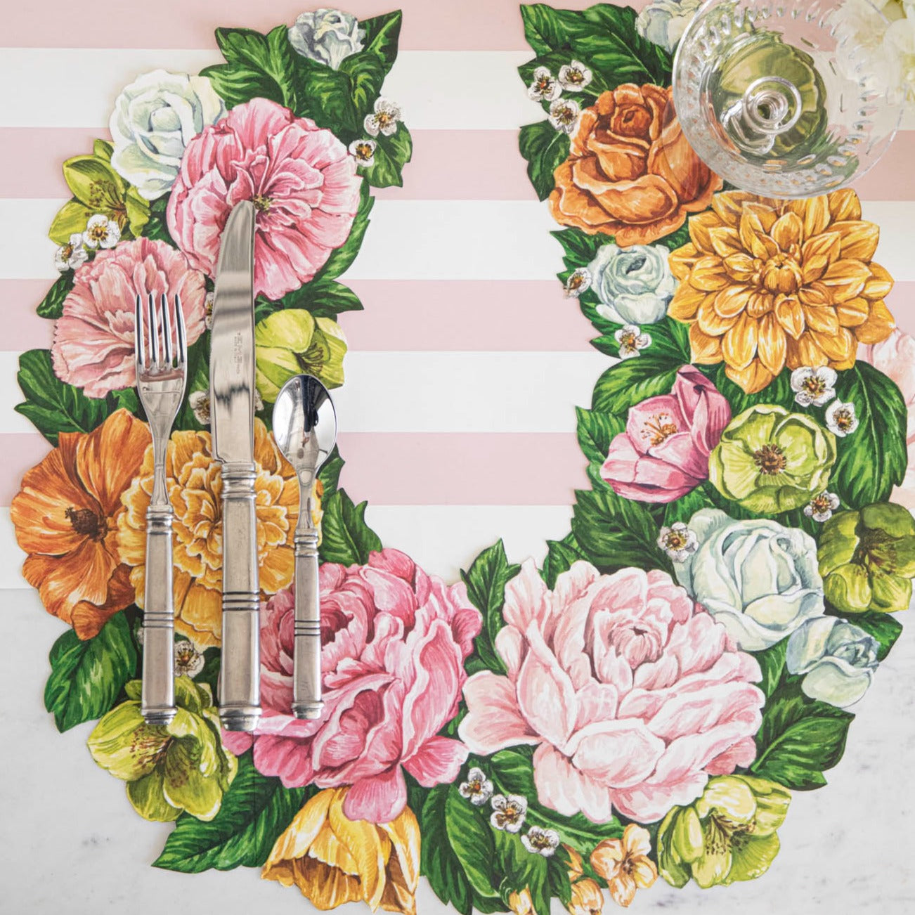 Elegant Die-Cut Derby Wreath Placemat for Table Setting - Perfect for Holiday Dinner Parties, Weddings & Home Decor