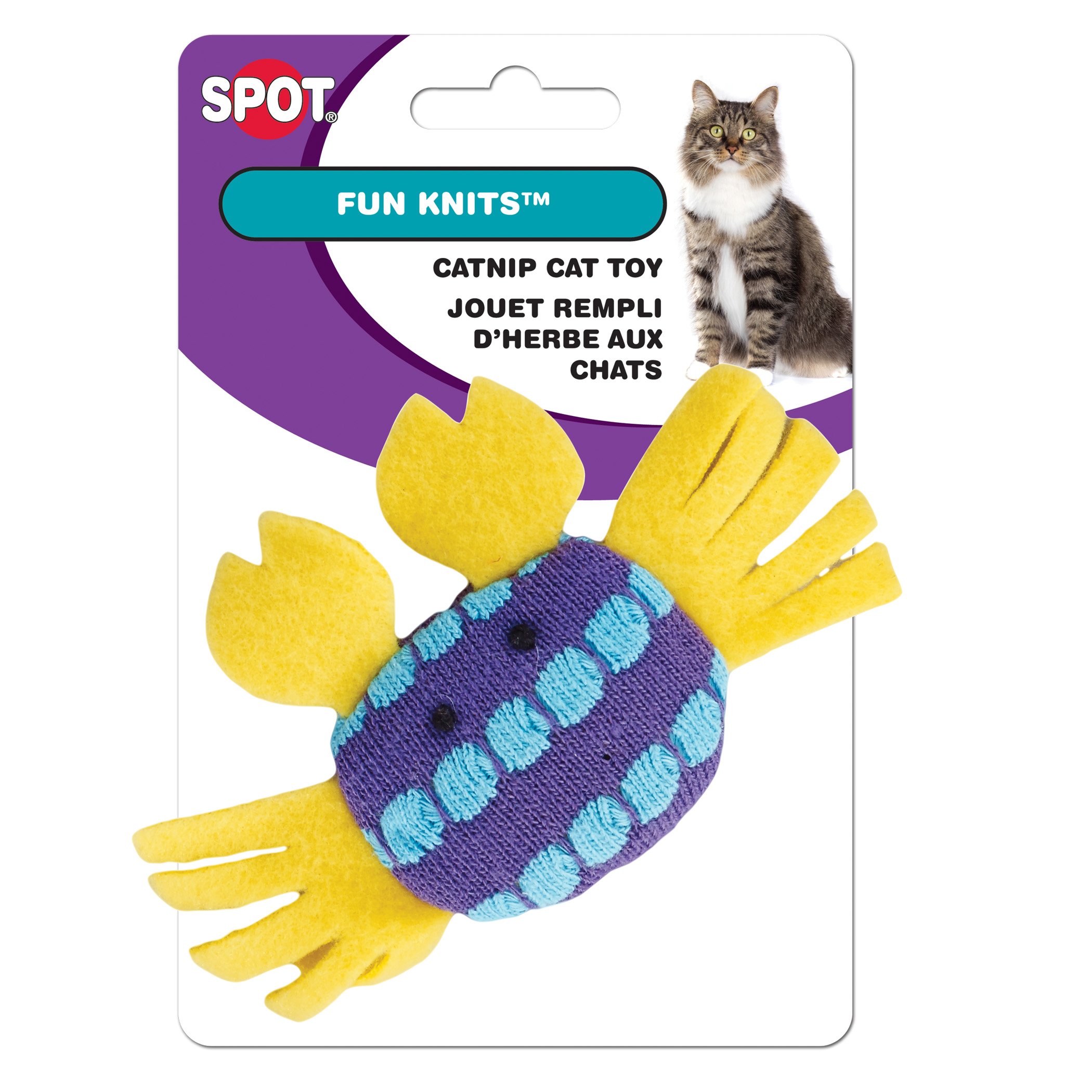 Ethical Pets Fun Knits Catnip Toy for Cats - Natural Catnip Stuffed Knitting Yarn Kitten Play Toy - Perfect for Playtime, Training & Stress Relief