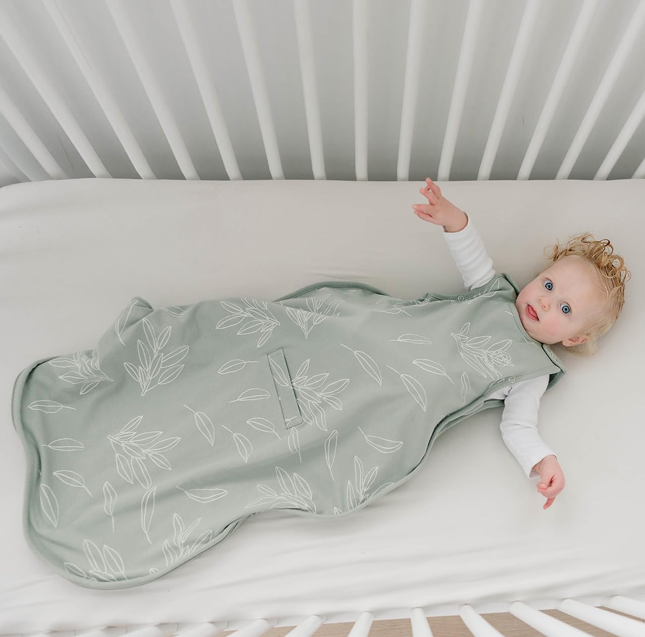 Woolino Merino Wool Ultimate Baby Sleep Sack - 4 Season Wearable Blanket for Infants & Toddlers (2-24 Months) with Two-Way Zipper - Adjustable Sleeping Bag in Sage Green | Perfect for Nursery, Daycare & Travel