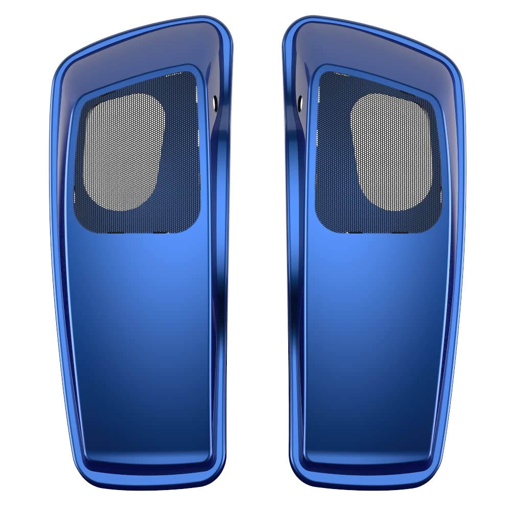 Premium 6x9 Harley Saddlebag Speaker Lids - Advanblack Superior Blue - Compatible with 2014+ Harley Touring Models - Perfect for Road Trips & Motorcycle Upgrades