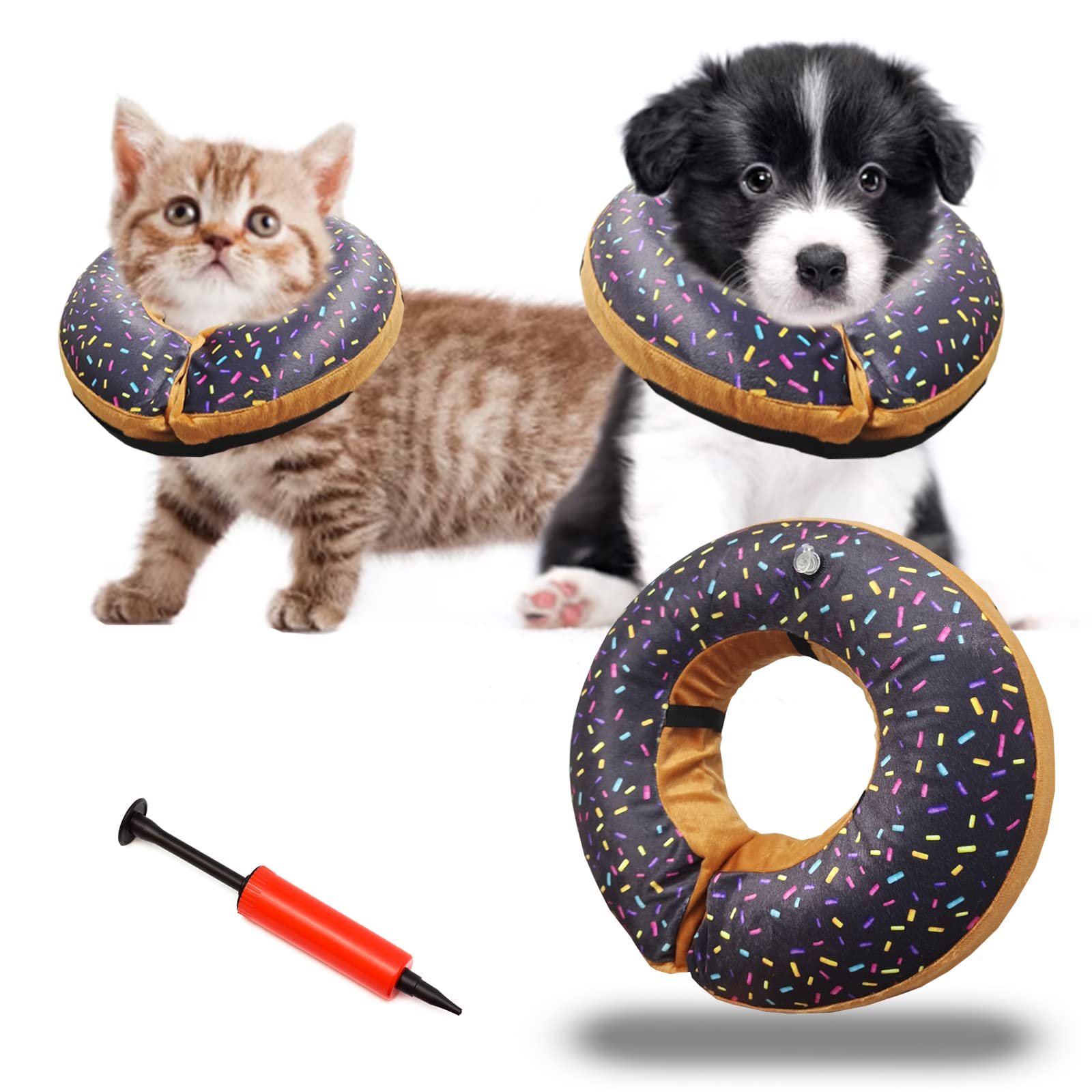 **Inflatable Dog Cone Collar - Adjustable Soft Recovery Collar for Large, Medium & Small Dogs & Cats - Post-Surgery Protective Neck Donut Alternative (Perfect for Wound Healing & Comfort After Spay/Neuter)**