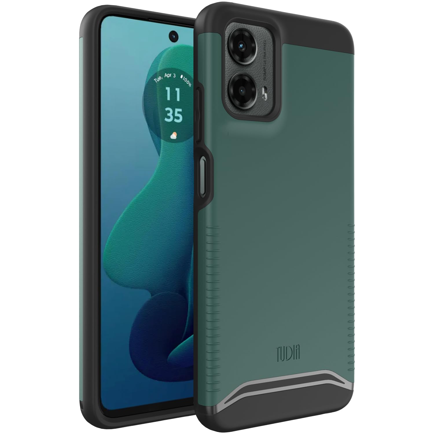 TUDIA Merge Dual Layer Shockproof Military Grade Phone Case for Motorola Moto G 5G (2024) | Slim Non-Slip Heavy Duty Protective Cover in Hunter Green | Perfect for Outdoor Activities, Work & Daily Use