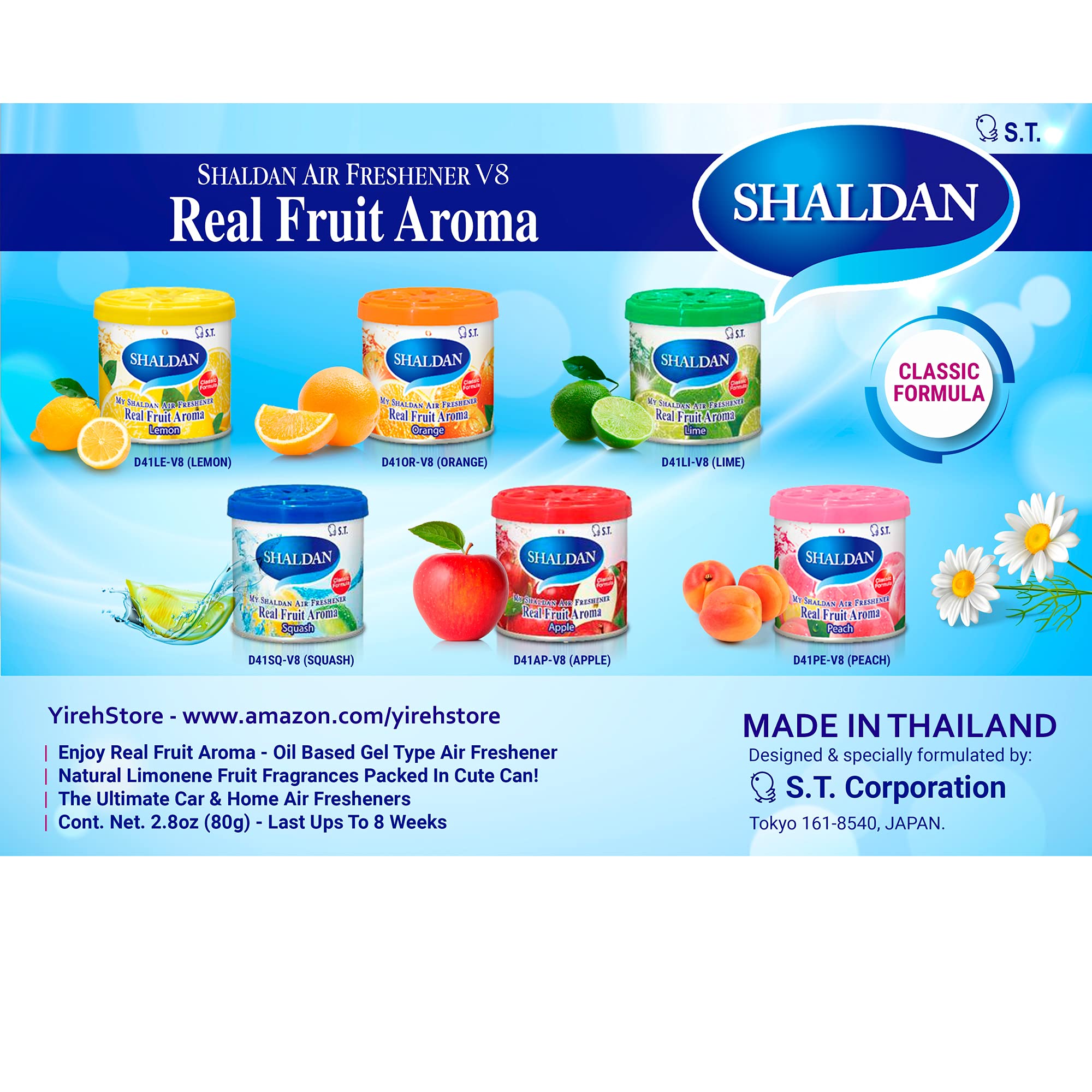 Lemon Scent Air Freshener 6-Pack - Long-Lasting Car & Home Odor Eliminator for Fresh Citrus Fragrance