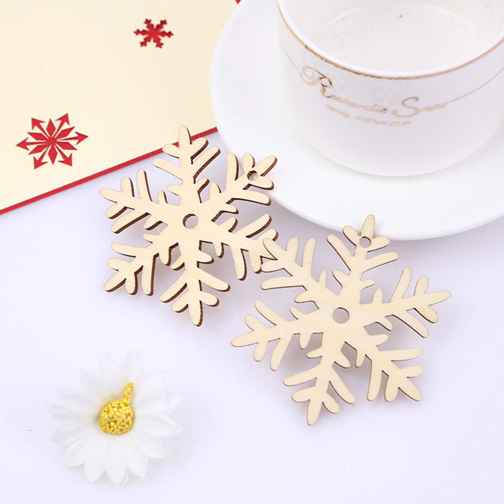 HOMNIVE 10pcs Wooden Christmas Snowflake Hanging Ornaments - Festive Holiday Party Decorations for Xmas Tree, Home, Office & Outdoor Decor - Perfect for Christmas Parties, Gifts & Winter Celebrations