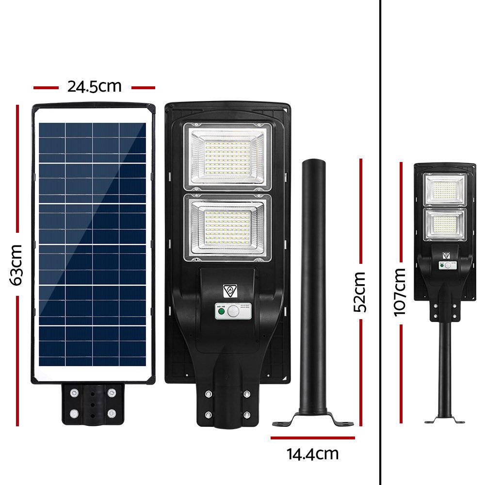 160 LED Solar Street Light 120W with Motion Sensor - Waterproof Outdoor Security Lighting for Driveway, Garden, Patio, and Backyard