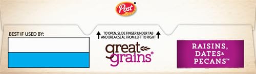 Great Grains Raisins, Dates & Pecans Breakfast Cereal - Crunchy Granola Clusters with Sweet Raisins & Dates | Non-GMO Project Verified | 16oz Box | Perfect for Healthy Breakfast, Snacks & On-the-Go Meals