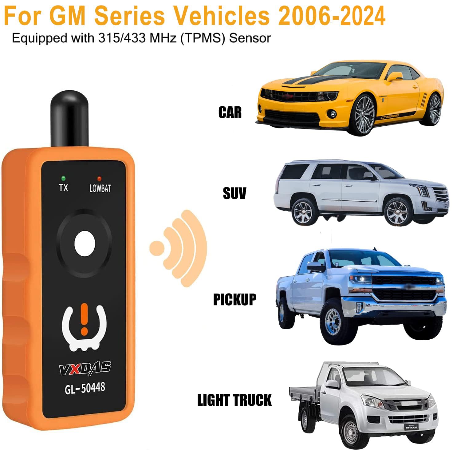 GM TPMS Relearn Tool OEC-T5 GL-50448 - Tire Pressure Monitor System Reset & Programming Tool for GM Vehicles 2006-2024 - Compatible with Chevy, Buick, Cadillac - Perfect for DIY Tire Rotation & Sensor Activation