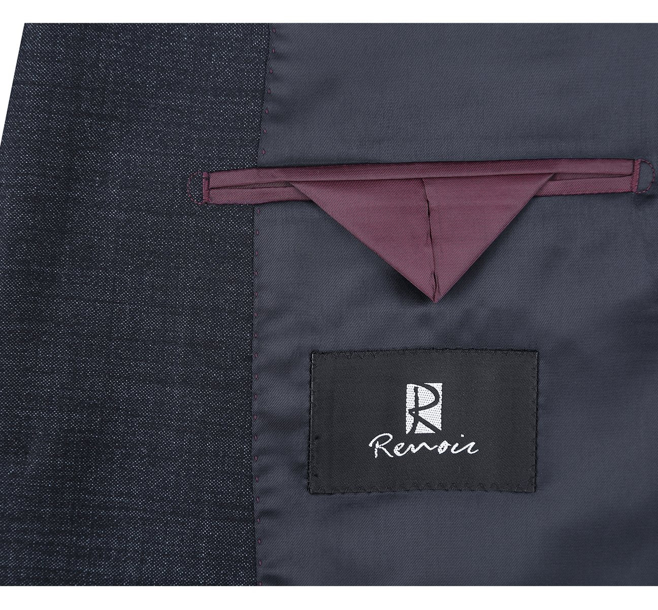 Alessandro Vitello by Renoir Charcoal Two Piece Slim Fit Wool Blend Suit 558 2 - Premium Business Attire for Weddings, Office Meetings & Formal Events