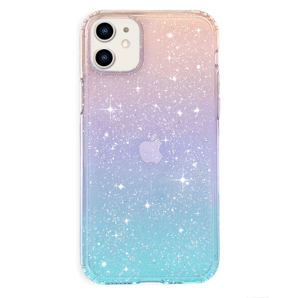 Ombre Stardust Glitter iPhone Case - Sparkling Protective Cover for iPhone 13/14/15 - Trendy Fashion Accessory for Women & Girls - Perfect for Parties, Daily Use & Gift Giving