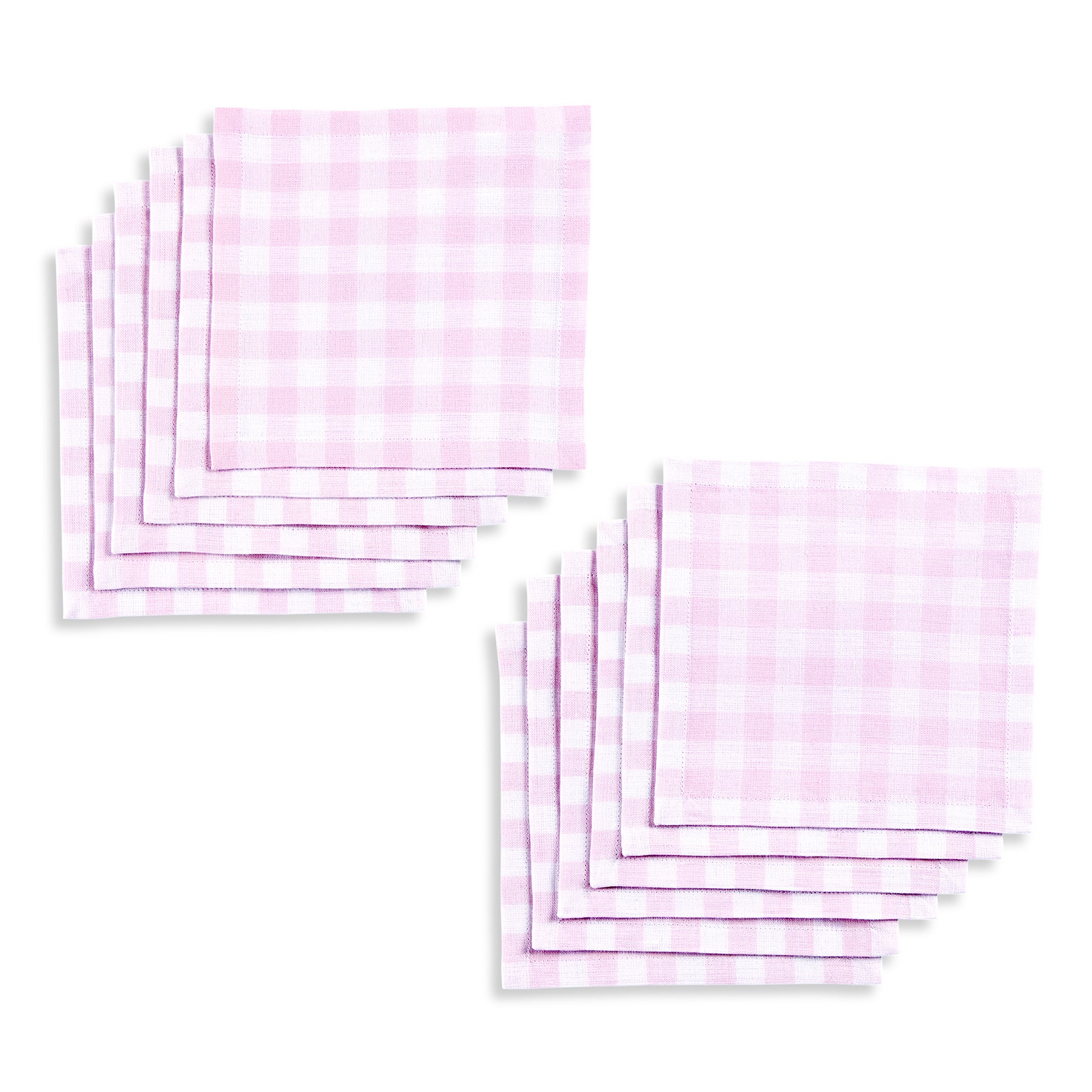 Premium Gingham Cocktail Napkins - Set of 12, 100% Cotton, Elegant Party & Wedding Table Decor, Perfect for Cocktail Parties, Bridal Showers, and Home Entertaining