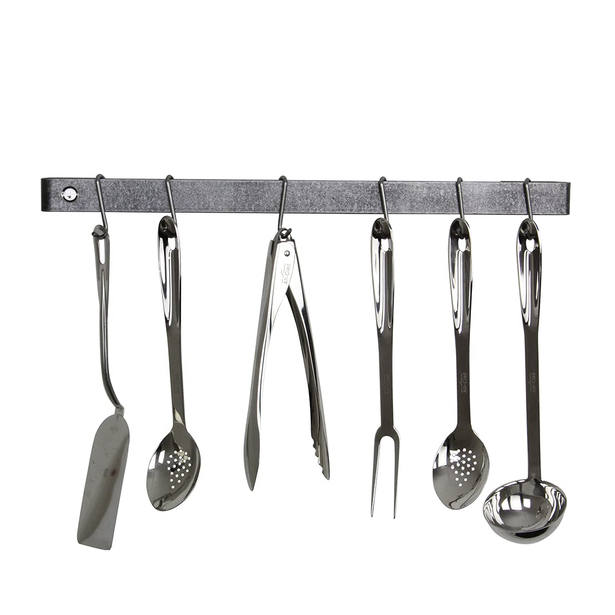 Enclume Premier 30-Inch Hammered Steel Wall Mounted Pot Rack & Utensil Organizer - Perfect for Kitchen Storage, Space Saving, and Stylish Home Decor