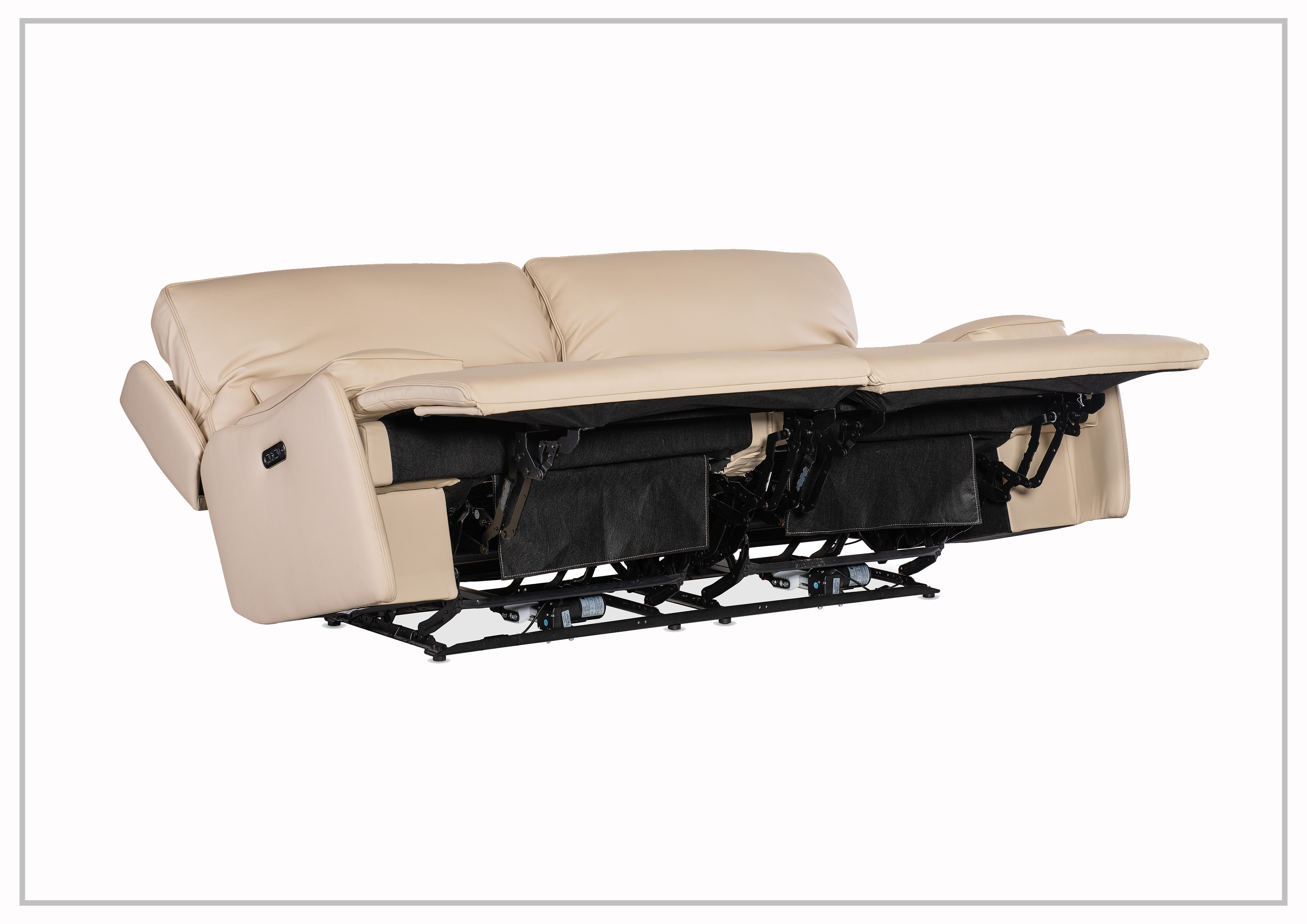 Hooker Furniture Kramer Zero Gravity Power Recliner Sofa - Dark Brown & Light Gray - Adjustable Comfort for Living Room & Home Theater