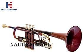 Professional Brass Bb Trumpet with Hard Case & Valve Oil - Red & Blue Finish | Perfect for Beginners, Students & Band Performances