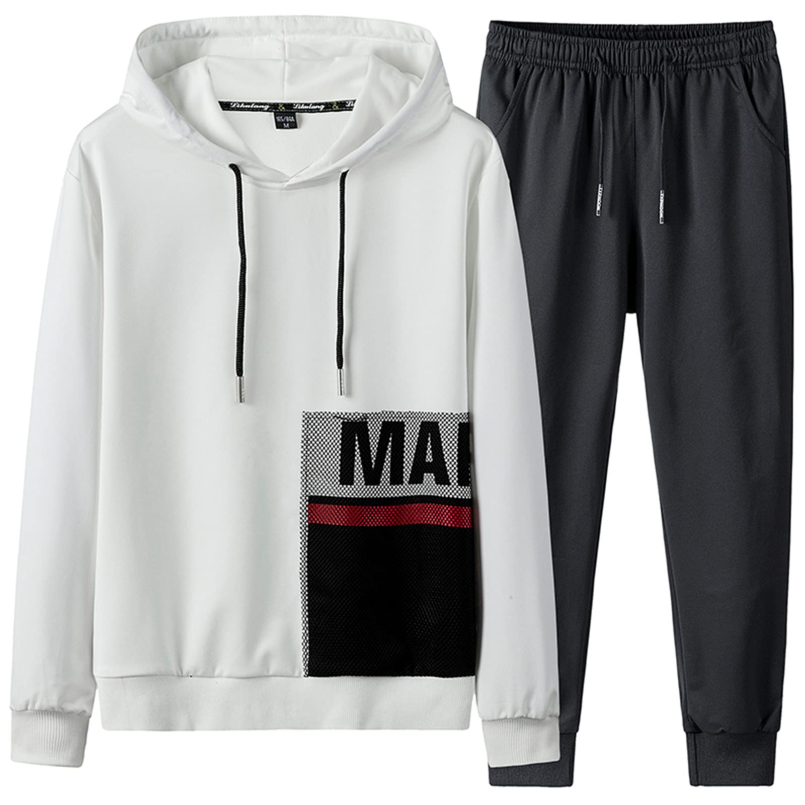 JUNGE Men's 2-Piece Jogging Suits Set - Athletic Hoodie & Sweatpants Tracksuit for Running, Gym & Casual Wear | Breathable Activewear for Men