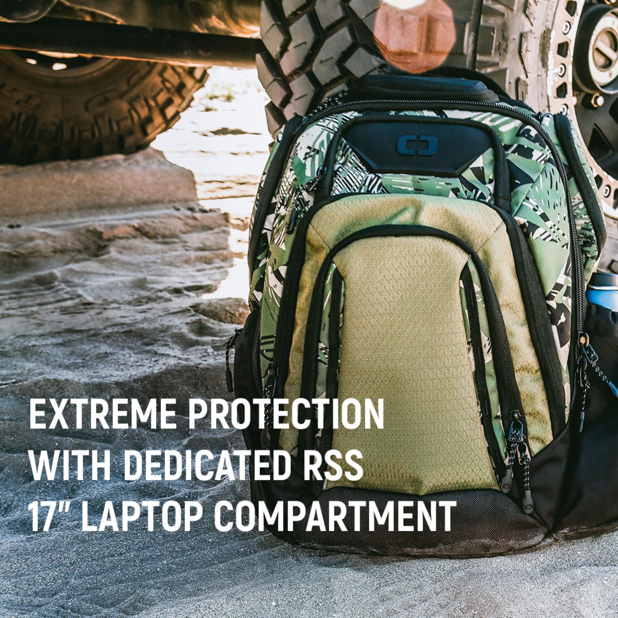OGIO Renegade PRO Backpack - Durable Laptop Backpack for Men & Women, 17-Inch Laptop Compartment, Wildflowers Design - Perfect for Travel, Work & Outdoor Adventures