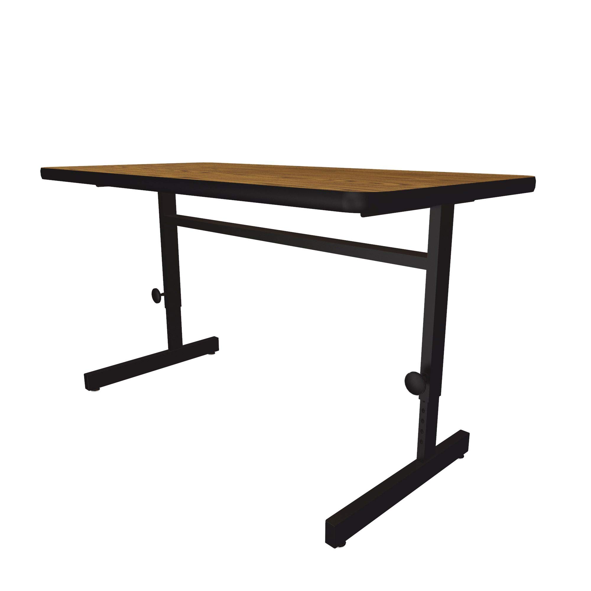 Correll 24x48 Inch Adjustable Height Training & Computer Desk with Medium Oak Melamine Top - Steel Frame Workstation for Office, Home & Gaming (CSA2448M-06) | Ergonomic Standing Desk for Work, Study & Online Classes