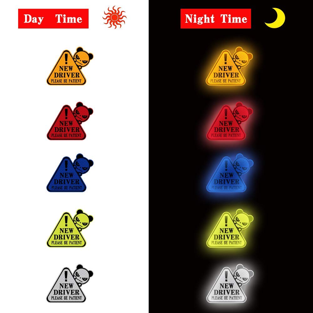Funny New Driver Sticker for Car - Reflective Waterproof Student Driver Decal - Perfect for Graduation Gifts & Safe Driving Practice (Yellow)