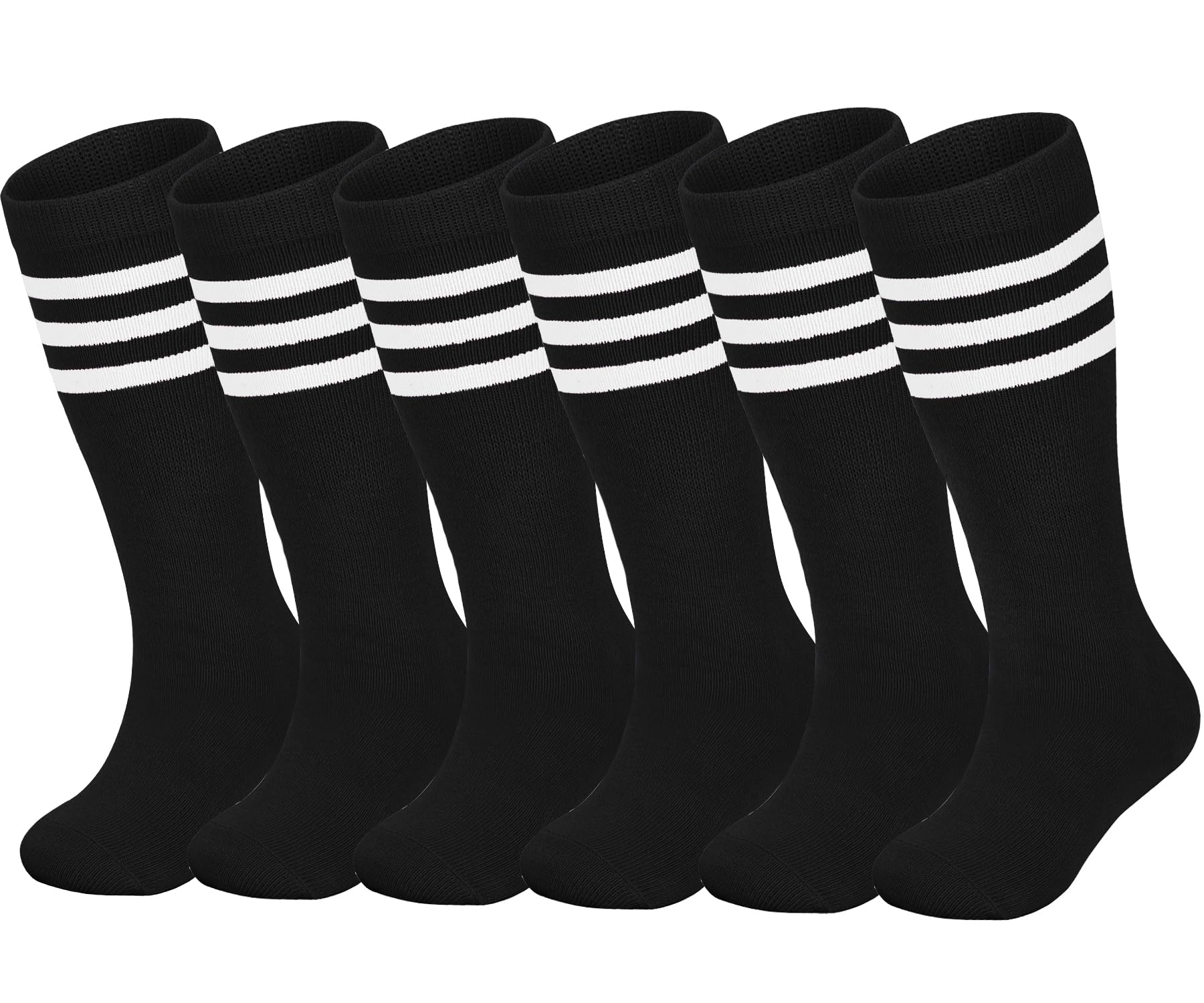 ENBAOHUI 3 Pairs Toddler Soccer Socks for Boys & Girls - Breathable Knee-High Athletic Socks for Kids - Non-Slip Baby Tube Socks for Soccer, Running & Playtime
