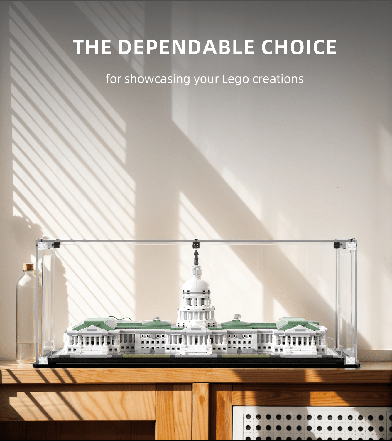 Premium Lego Architecture Display Case for United States Capitol Building 21030 - Showcase & Protect Your Collectible Model - Perfect for Home Office, Gift, or Museum Display