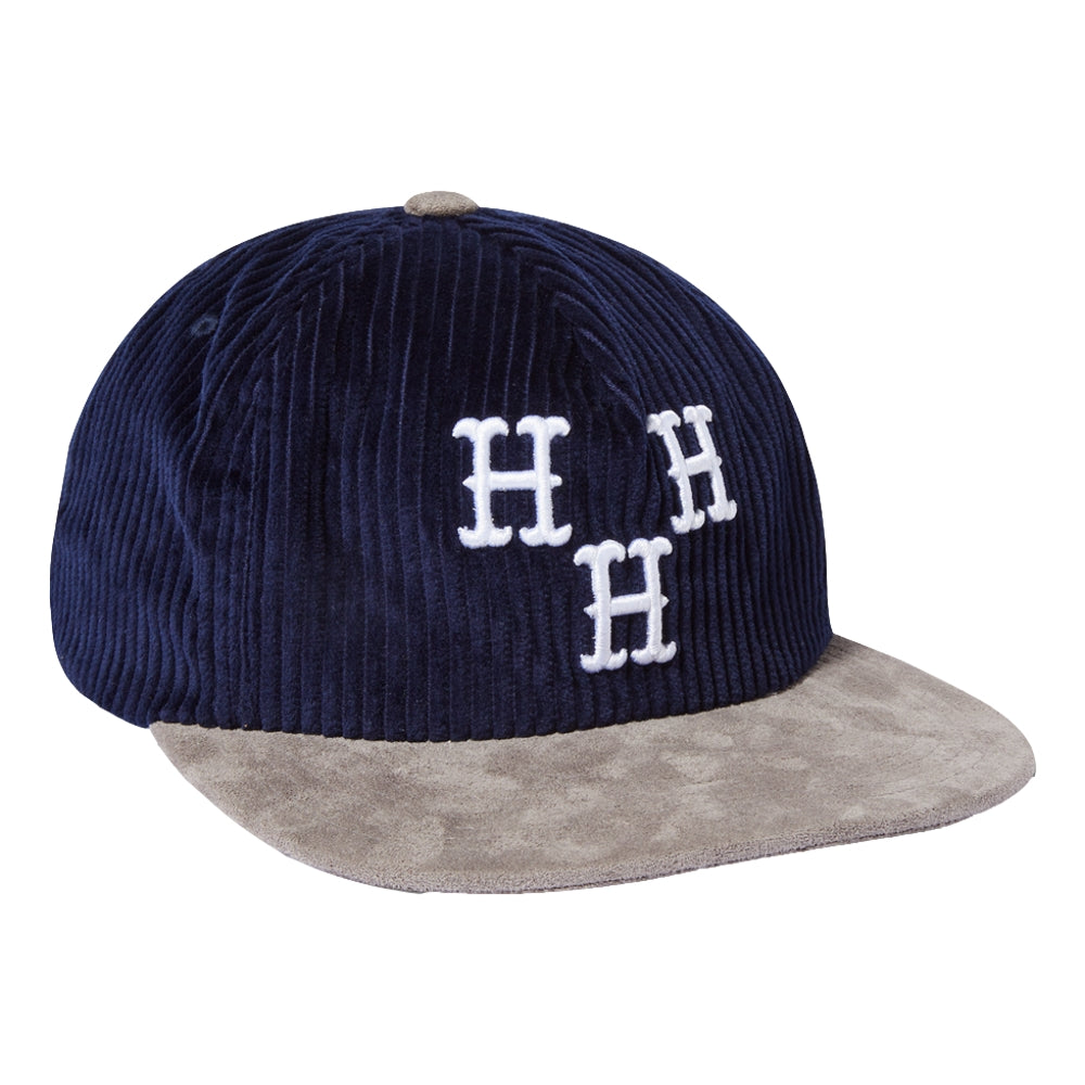 HUF Hat Trick Snapback Cap - Navy Blue Adjustable Baseball Hat for Men & Women - Perfect for Streetwear, Skateboarding, and Casual Outfits