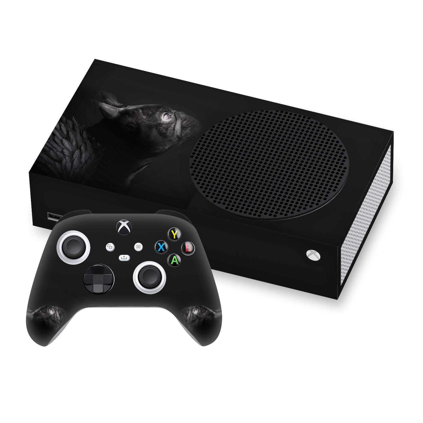 Official Head Case Designs Klaudia Senator Angel French Bulldog Matte Vinyl Skin Gaming Decal Sticker Cover - Compatible with Xbox Series S Console & Controller Bundle - Perfect for Gaming Setups, Gifts & Collectors