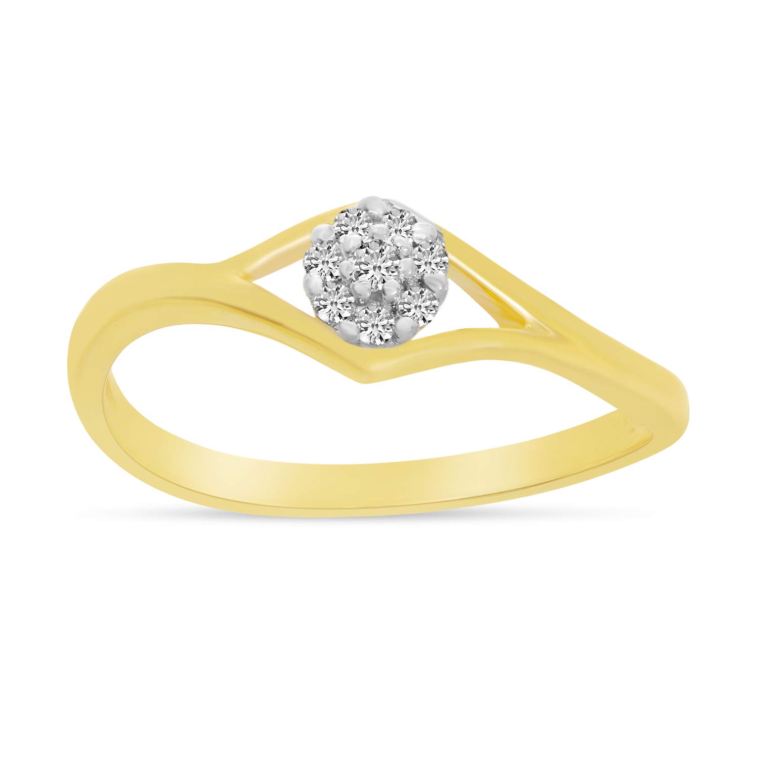 10K Yellow Gold Diamond Cluster Ring for Women - Elegant Wedding, Engagement & Anniversary Jewelry Gift - Perfect for Special Occasions & Everyday Wear