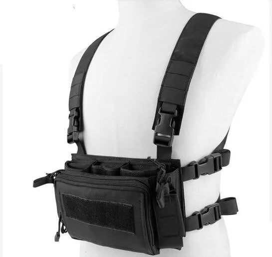 WST VE 55 Tactical Vest 500D - Military Grade Molle Vest for Outdoor, Airsoft & Hunting - Adjustable Body Armor Carrier with Multiple Pockets