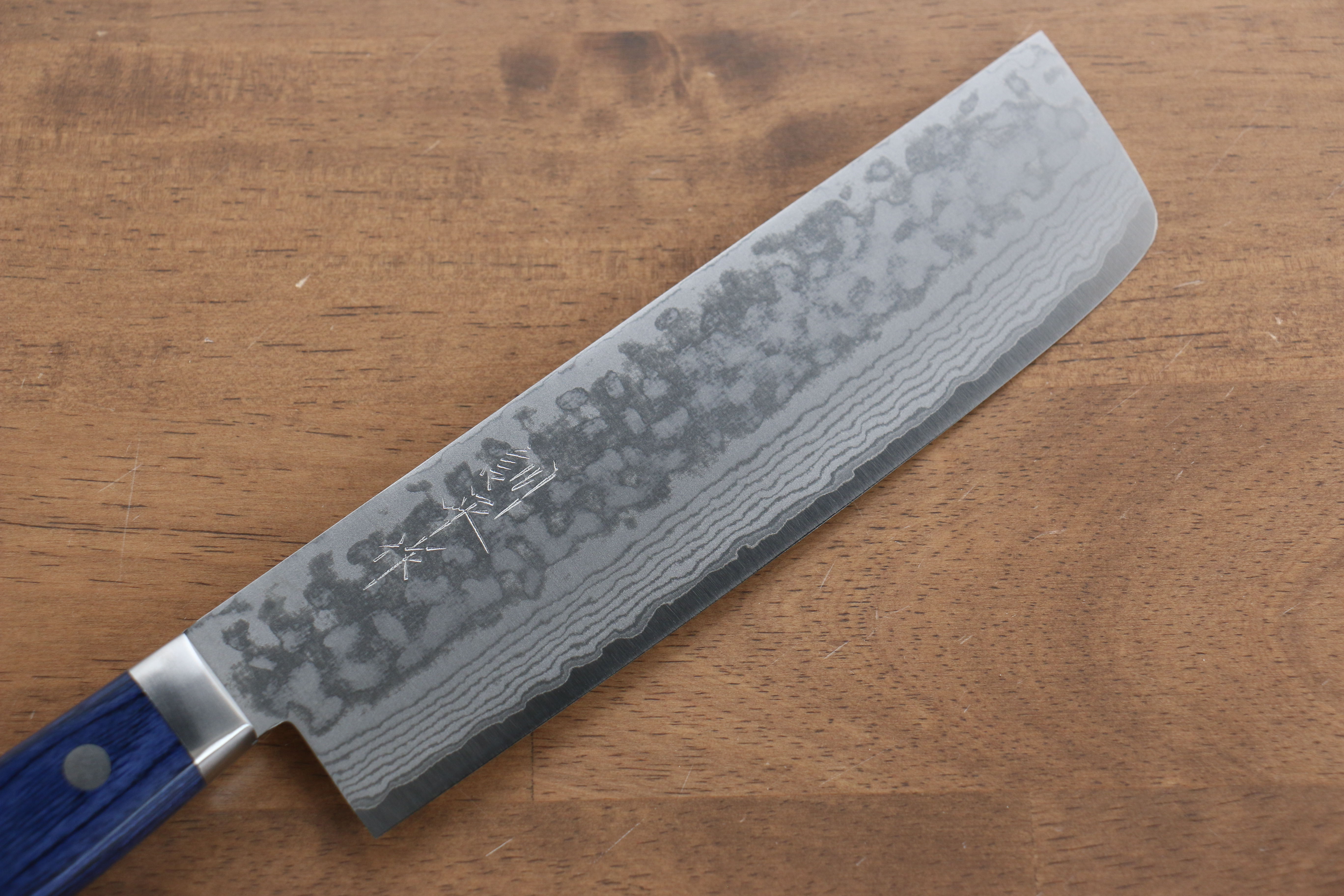 Premium Kunihira Sairyu VG10 Damascus Japanese Usuba Knife 165mm - Blue Pakkawood Handle - Professional Chef's Knife for Sushi, Vegetables & Precision Cutting