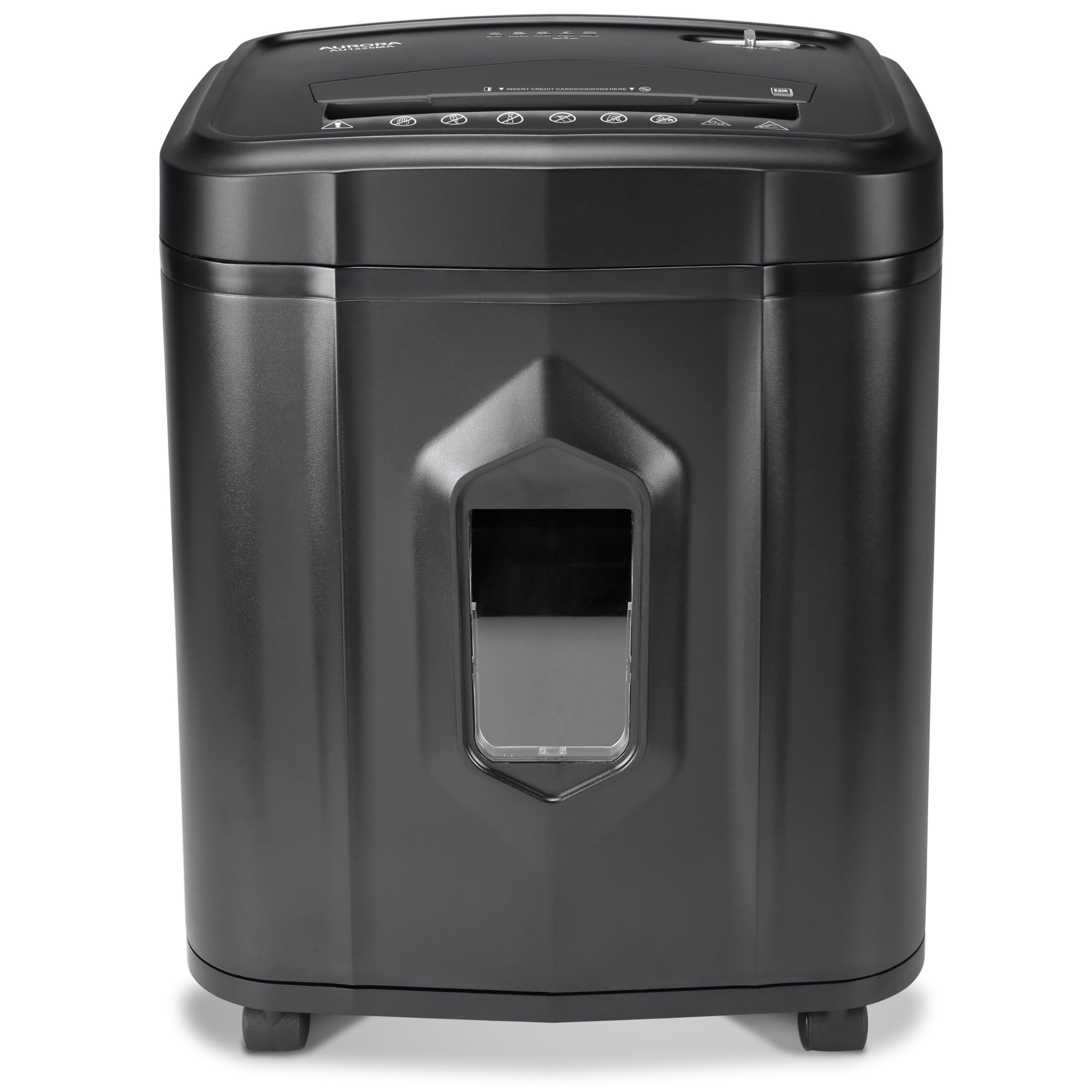 Aurora AU1225MA High-Security 12-Sheet Micro-Cut Paper Shredder with CD/Credit Card Slot - 5-Gallon Pullout Basket, 40-Minute Run Time - Perfect for Home Office & Small Business Document Security
