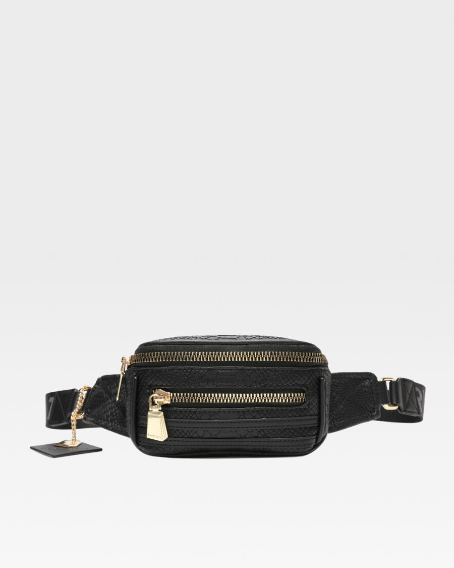 Apollo 1 Mini Fanny Pack Waist Bag in Black - Hands-Free Crossbody Bum Bag for Running, Travel & Outdoor Activities