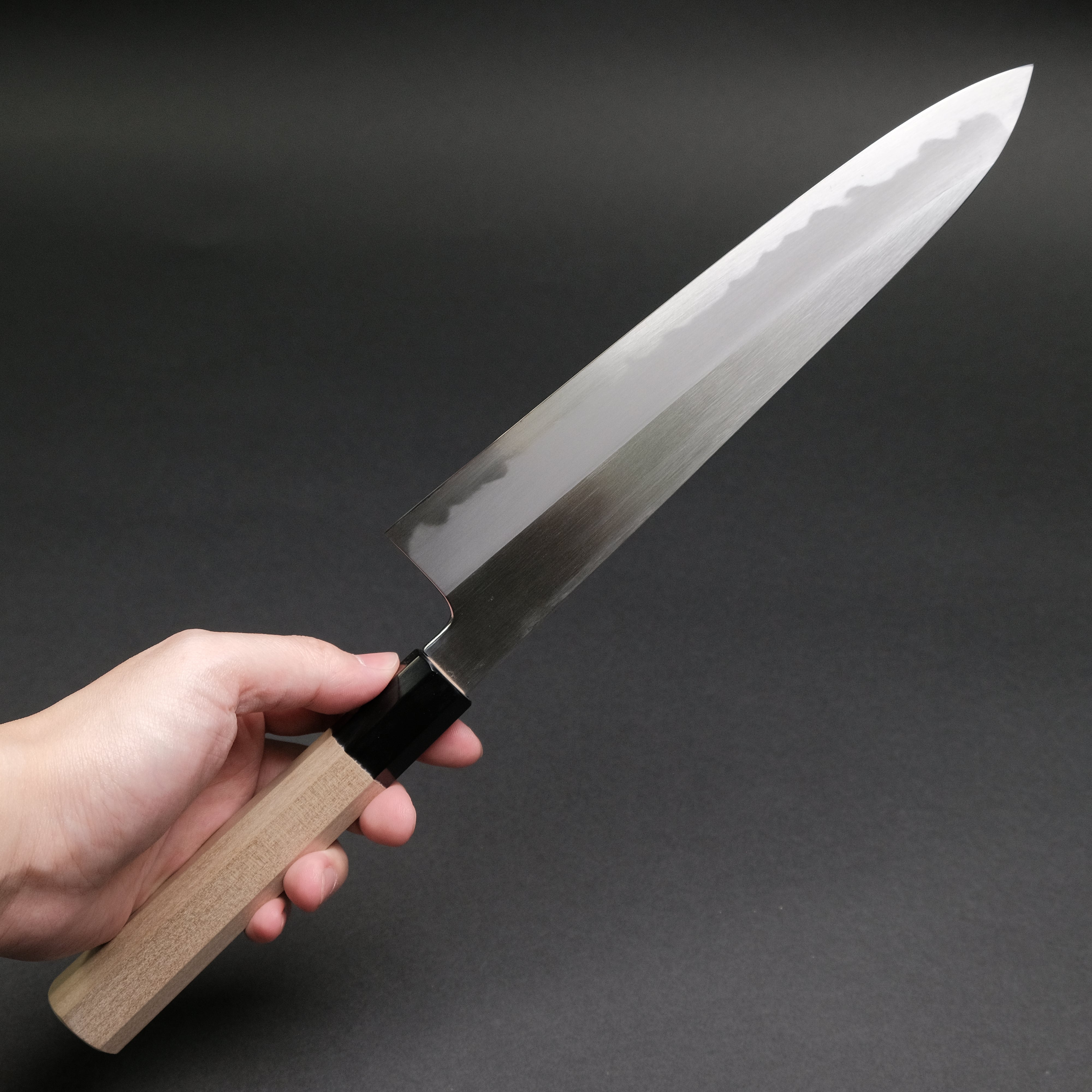 Hitohira Kikuchiyo Ren White #2 Gyuto 240mm Japanese Chef Knife with Ho Wood Handle - Perfect for Sushi, Meat Cutting & Professional Kitchen Use
