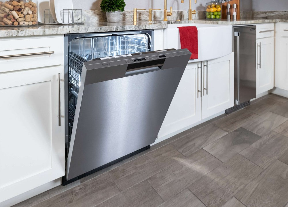 BREDA 24 Inch Panel Ready ADA Compliant Built-In Dishwasher - LUDWA30150 - Perfect for Modern Kitchens & ADA Accessible Homes