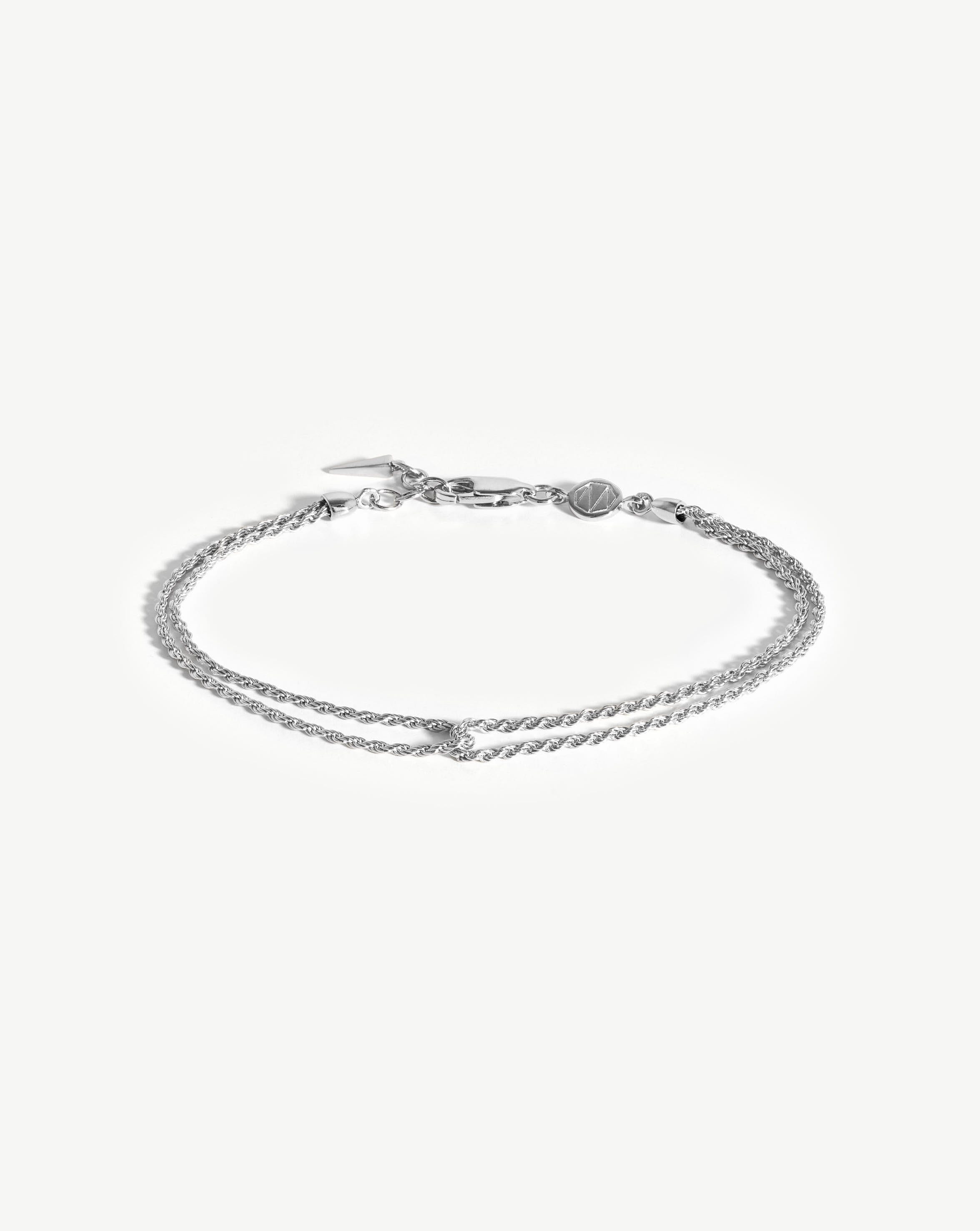 Double Rope Bracelet Sterling Silver - Elegant Handmade Jewelry for Women, Gift for Her, Anniversary, Birthday, Valentine's Day