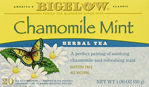 Bigelow Chamomile Mint Herbal Tea Bags - 60 Count (3 Packs of 20) | Caffeine-Free Relaxation Tea for Stress Relief & Better Sleep | Perfect for Evening, Meditation & Wellness Routines
