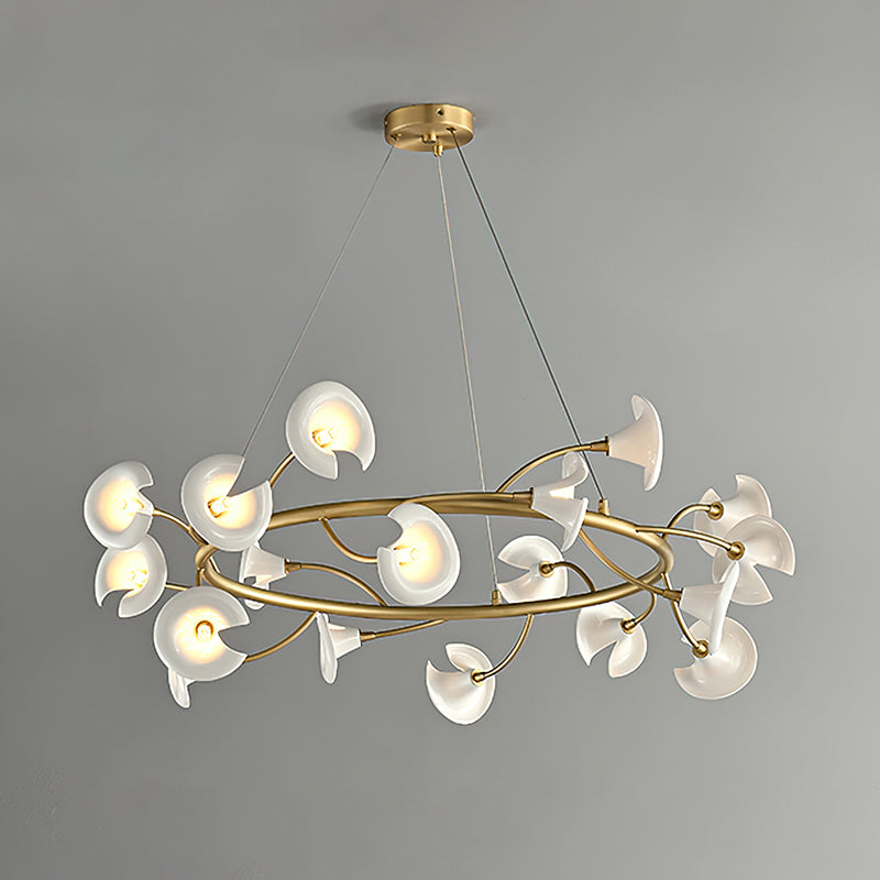 Elegant Cerisium Blossom Crystal Chandelier - Modern Floral Ceiling Light Fixture for Dining Room, Bedroom & Living Room Decor