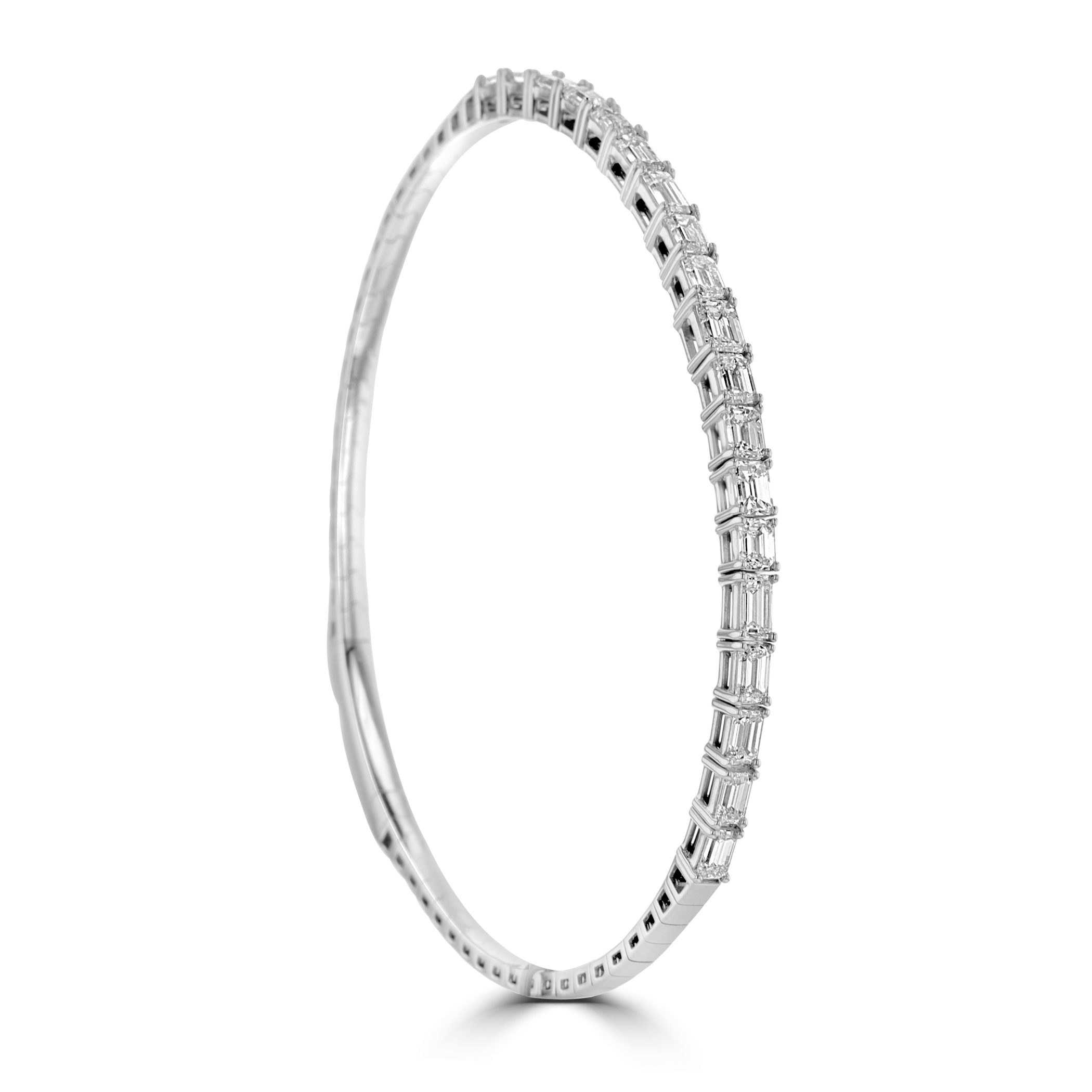 18K White Gold 2.97CTW Diamond Bangle Bracelet for Women - Elegant Tennis Bracelet for Anniversary, Wedding & Special Occasions