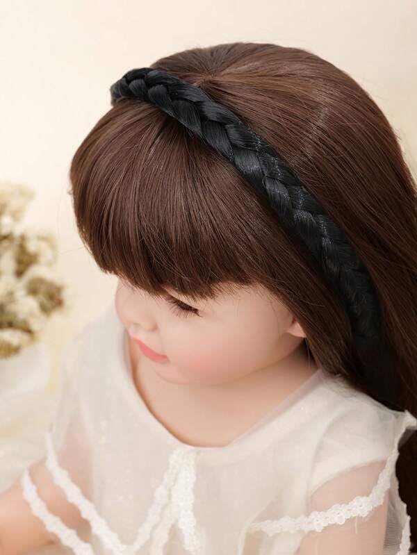 Women's Synthetic Braided Headband with Teeth - 0.6 Inch Wide Black Hair Accessory for Girls & Women | Perfect for Everyday Wear, Workouts, and Styling