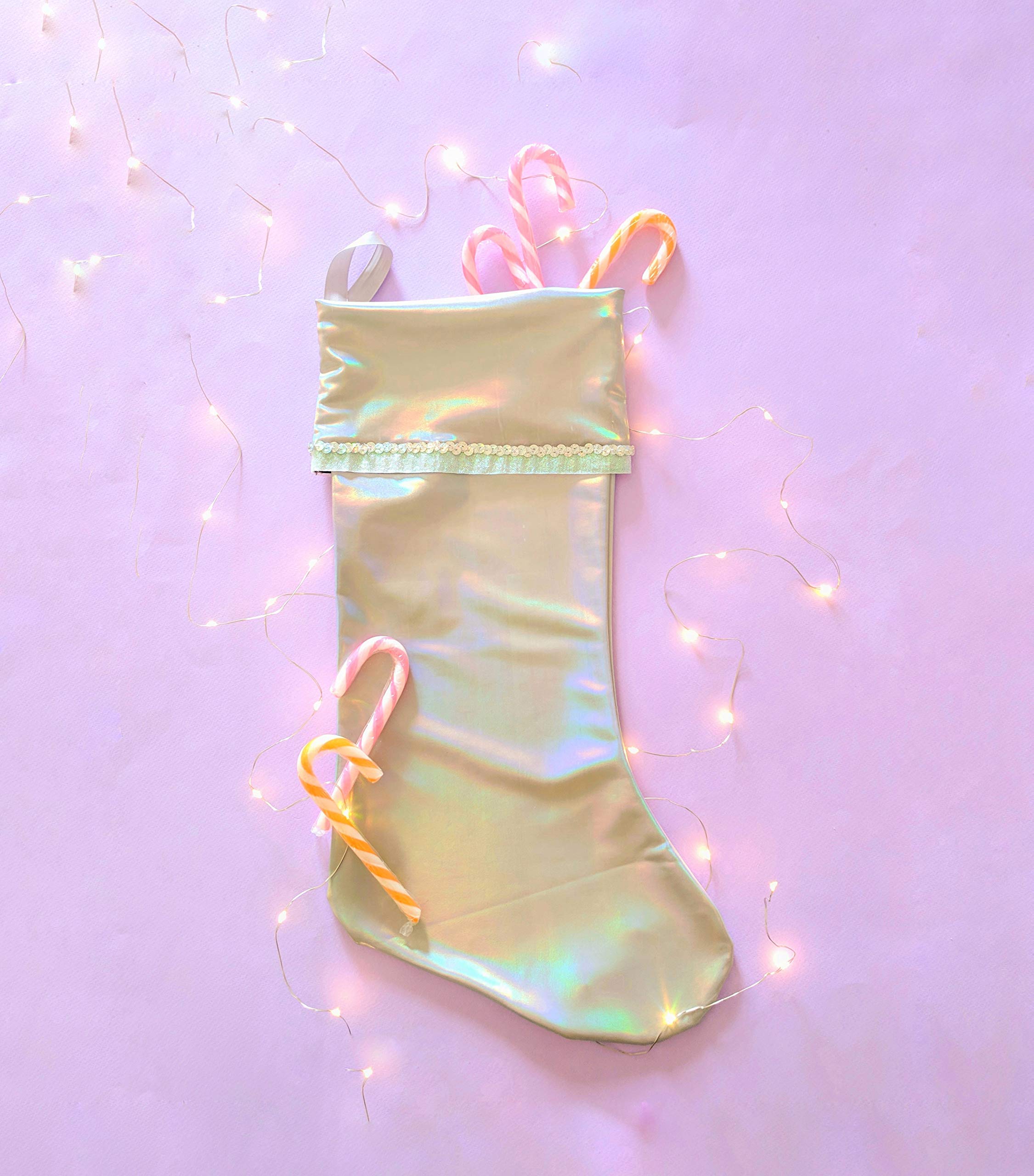 Sparkling Unicorn Christmas Stocking - Holographic Holiday Decor for Teens, Girls & Kids | Perfect for Xmas Tree, Fireplace Mantel & Festive Home Decor