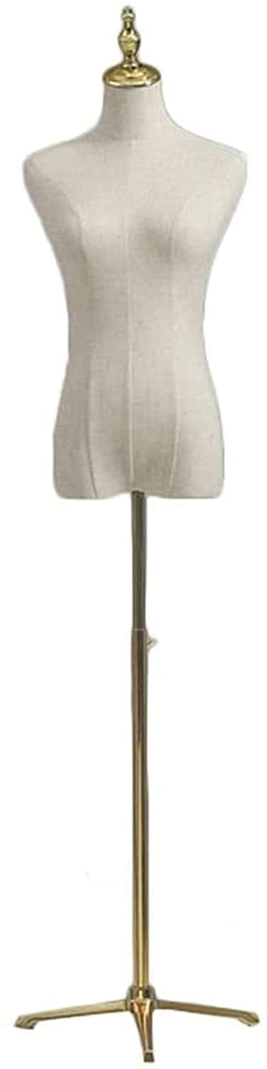 White Linen Dress Form Mannequin Torso with Tripod Stand - Adjustable Tailor's Dummy for Clothing Display, Fashion Design, and Boutique Visual Merchandising | Perfect for Retail Stores, Sewing Studios, and Photography Backdrops