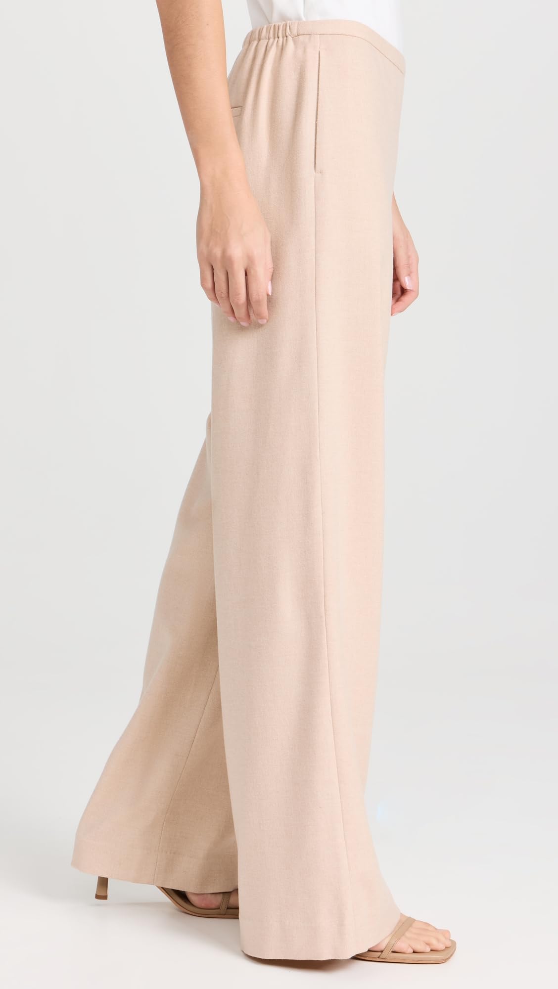 Vince Women's Brushed Flannel Wide Leg Pants - Soft & Comfortable High Waist Lounge Pants for Casual Wear, Work from Home & Relaxation