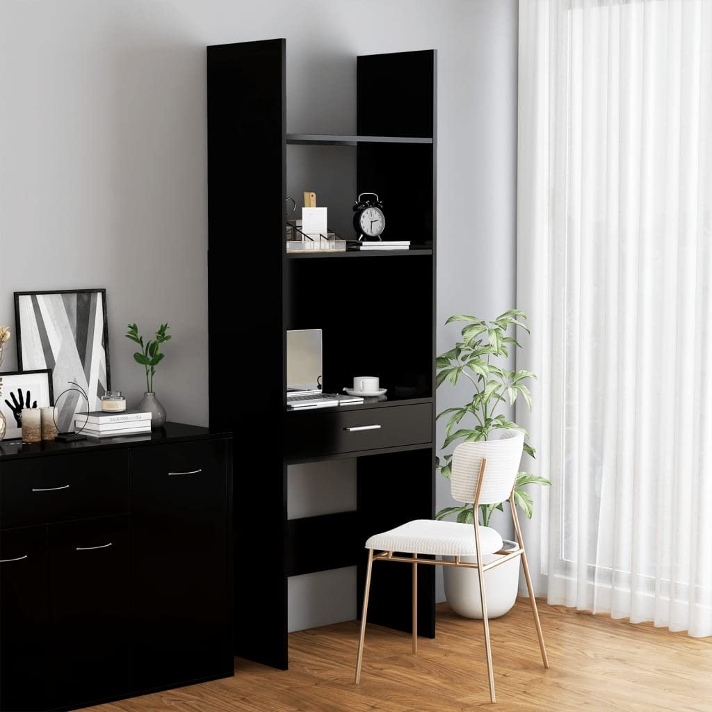 3-Tier Book Storage Cabinet with Drawer - Organize Books, Photos & Decor for Living Room, Office - Sturdy Chipboard Shelving Unit for Home & Workspace Storage