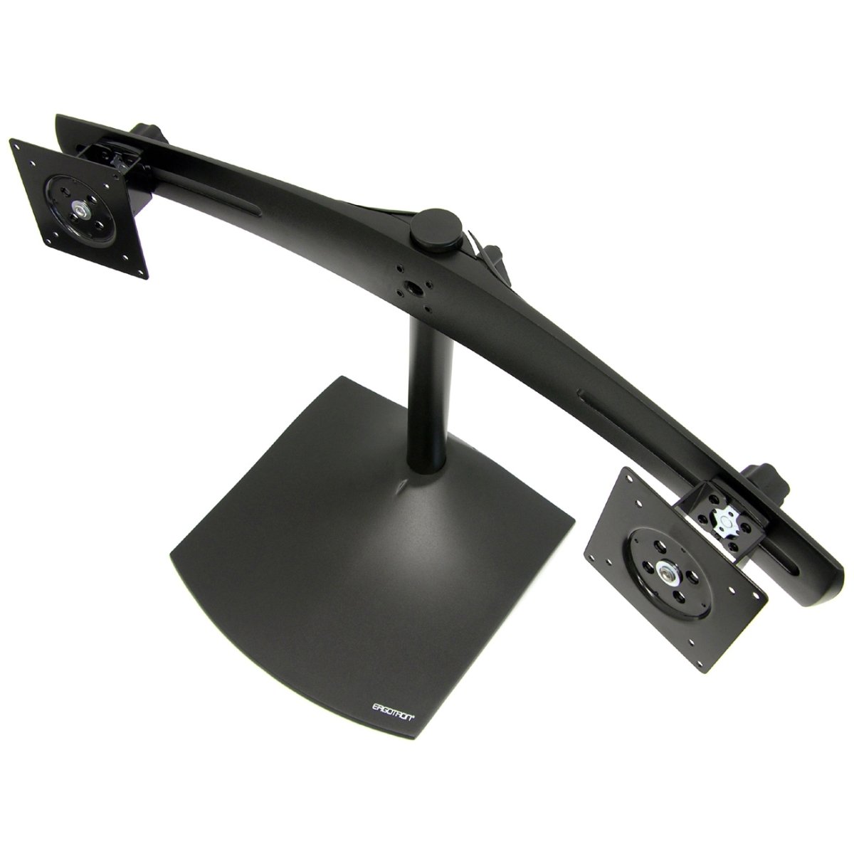 Ergotron DS100 Dual Monitor Stand - Heavy Duty 62lb Capacity - Supports Up to 24 Inch Flat Panel Screens - Black Adjustable Desk Mount for Home & Office Workspace - Perfect for Gaming, Coding & Productivity Setup