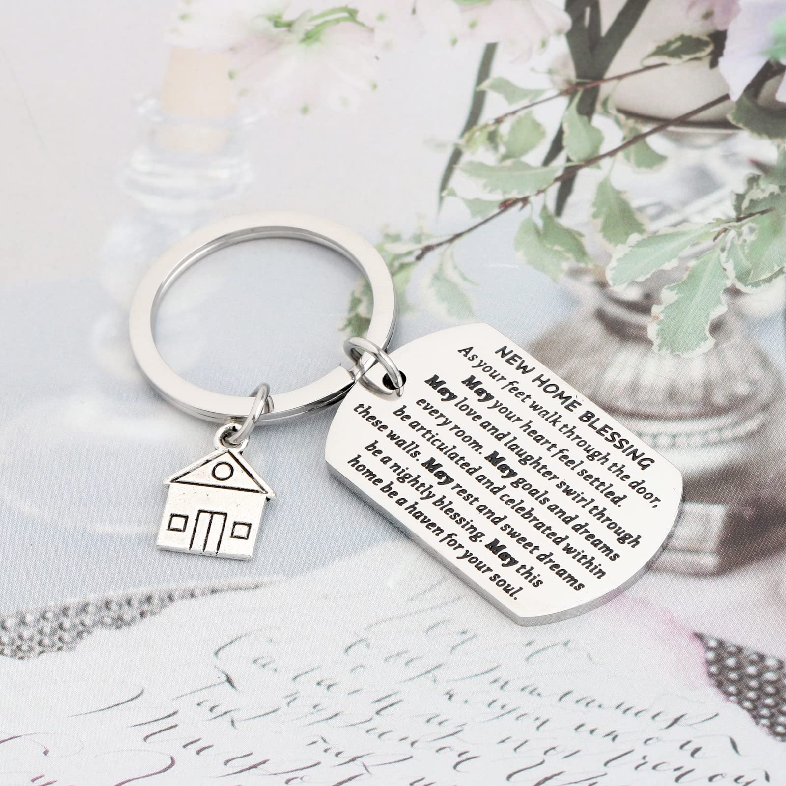 WSNANG New Home Blessing Gift Keychain - Housewarming Present for New Homeowners, Congratulations Gift for Housewarming Party, New Home Decor