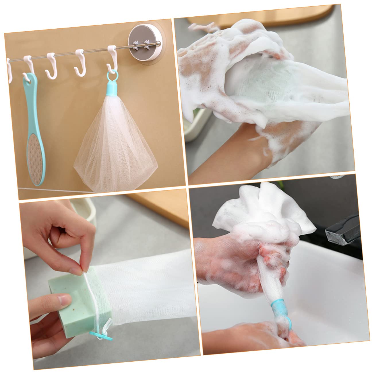 6-Pack Soap Pouches for Enhanced Lather - Wall Mountable & Durable Bath Accessories - Perfect for Shower, Travel & Gym Use