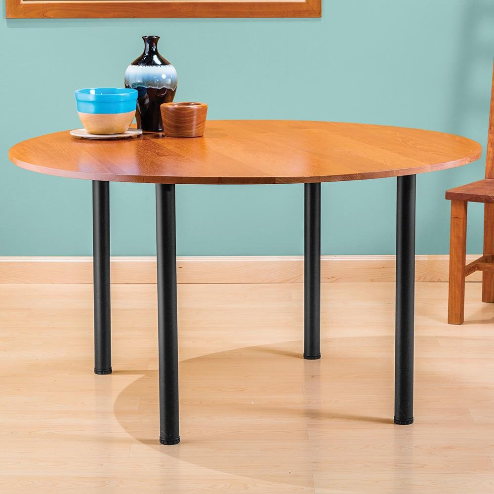 Adjustable Black Table Legs Set of 4 - Heavy Duty Metal Furniture Legs for Dining Tables, Desks, Workbenches & DIY Projects