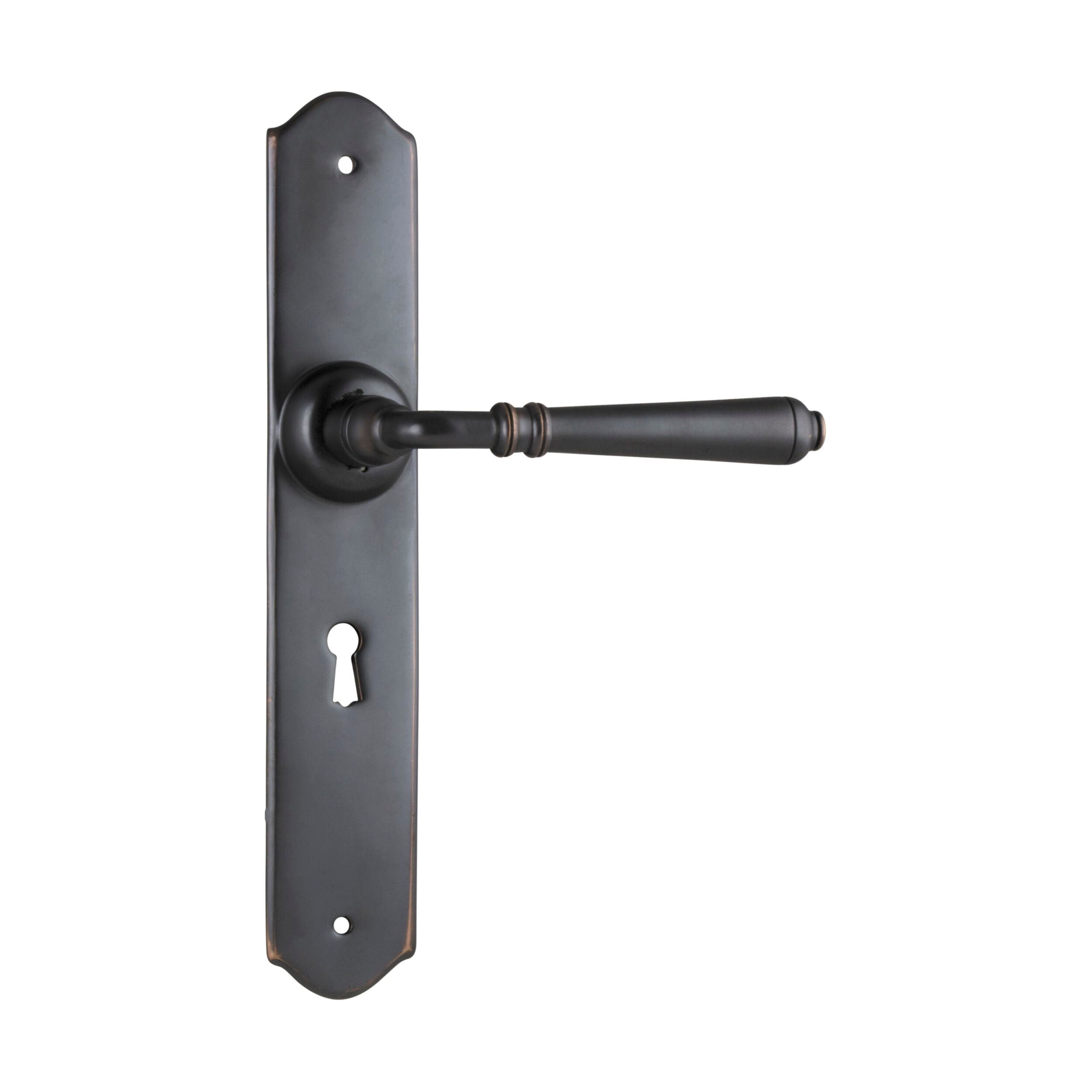 Antique Copper 0747 Door Lever Reims Lock Pair - H240xW40xP70mm | Vintage Style Door Handle for Home, Office & Commercial Use | Durable & Elegant Hardware Solution