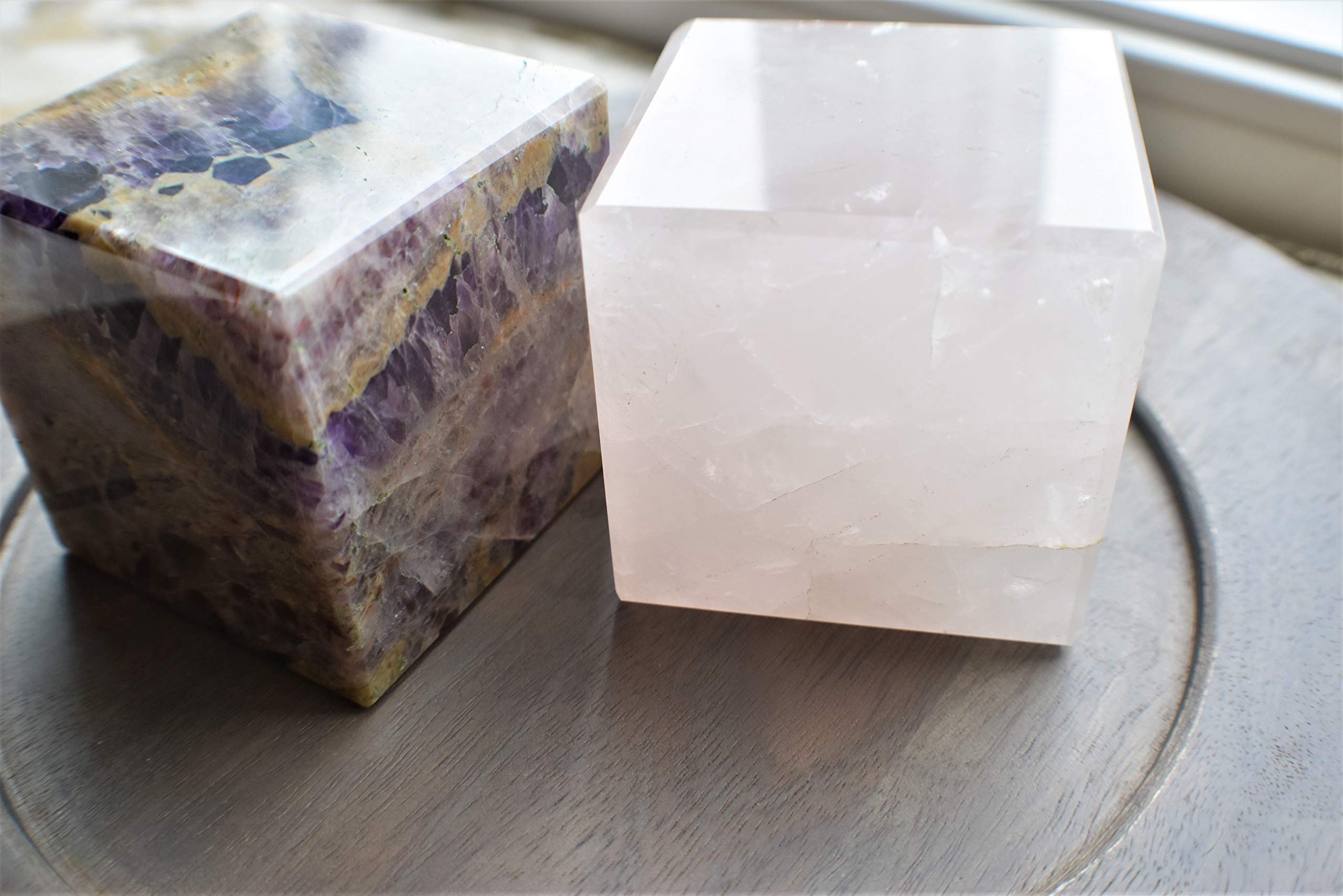 Natural Rose Quartz Cube - 3 Inch Polished Spiritual Healing Stone for Meditation, Home Decor & Energy Balancing | Perfect for Crystal Grids, Yoga Spaces & Gifts